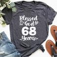 68Th Birthday Woman Girl Blessed By God For 68 Years Bella Canvas T-shirt Heather Dark Grey