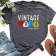 70Th Birthday Guitar Lover Vintage 1954 Bella Canvas T-shirt Heather Dark Grey