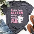 8Th Cat Birthday Party Eight Year Old Girl Kitty Birthday Bella Canvas T-shirt Heather Dark Grey