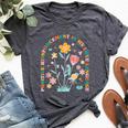 Aba Therapist Love Language Behavior Analyst Rbt Floral Bella Canvas T-shirt Heather Dark Grey