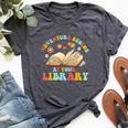 Adventure Begins At Your Library Summer Reading 2024 Groovy Bella Canvas T-shirt Heather Dark Grey