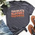 Advocate Support Empower Groovy Social Worker Graduation Bella Canvas T-shirt Heather Dark Grey