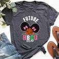 Afro Black Girl College Graduation Kid Bella Canvas T-shirt Heather Dark Grey