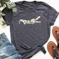 Alligator Flower Girl Print Floral Hawaiian Women Bella Canvas T-shirt Heather Dark Grey