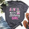 Auntie Of The Birthday Girl Farm Cow 1 St Birthday Girl Bella Canvas T-shirt Heather Dark Grey