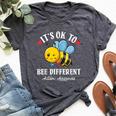 Autism Awareness Bee It's Ok To Be Different Autistic Bees Bella Canvas T-shirt Heather Dark Grey
