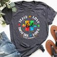 Autism Awareness Teacher Teach Hope Love Inspire Bella Canvas T-shirt Heather Dark Grey