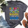 Autism Dad Doesn't Come With A Manual Autism Awareness Bella Canvas T-shirt Heather Dark Grey