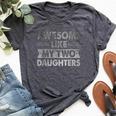 Awesome Like My Two Daughters Father's Day Dad Him Bella Canvas T-shirt Heather Dark Grey