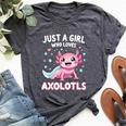 Axolotl Kawaii Just A Girl Who Loves Axolotls Bella Canvas T-shirt Heather Dark Grey