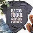 Bacon Beer Whiskey Freedom Bella Canvas T-shirt Heather Dark Grey