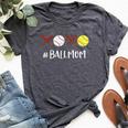 Ball Mom Softball Mom Baseball Mom Bella Canvas T-shirt Heather Dark Grey