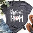 Baseball Mom Heart For Sports Moms Bella Canvas T-shirt Heather Dark Grey