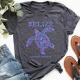 Belize Sea Turtle Retro Boys Girls Vacation Souvenir Bella Canvas T-shirt Heather Dark Grey