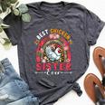 Best Chicken Sister Ever Mother's Day Flowers Rainbow Farm Bella Canvas T-shirt Heather Dark Grey