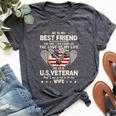 He Is My Best Friends Proud Us Veteran Wife Saying Bella Canvas T-shirt Heather Dark Grey