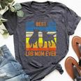 Best Lab Mom Ever Black Yellow Chocolate Matching Parents Bella Canvas T-shirt Heather Dark Grey