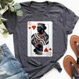 Black Queen Of Hearts Card Deck Game Proud Black Woman Bella Canvas T-shirt Heather Dark Grey