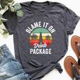 Blame It On The Drink Package Cruise Alcohol Wine Lover Bella Canvas T-shirt Heather Dark Grey