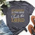 Blessed Is The Man Who Trusts The Lord Jesus Christian Bible Bella Canvas T-shirt Heather Dark Grey