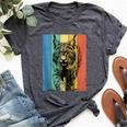 Bobcat Portrait Vintage Style Mom Dad Bella Canvas T-shirt Heather Dark Grey