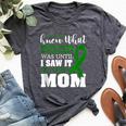 Bravery Mom Liver Cancer Awareness Ribbon Bella Canvas T-shirt Heather Dark Grey