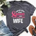Breast Cancer Bravery Wife Breast Cancer Awareness Husband Bella Canvas T-shirt Heather Dark Grey