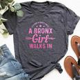 Bronx Girl New York City Nyc Pride Pink Bella Canvas T-shirt Heather Dark Grey