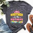 Brother Of The Birthday Princess Girl Matching Family Bella Canvas T-shirt Heather Dark Grey