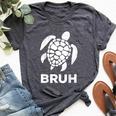 Bruh Meme Sea Turtle Retro Earth Day 2024 Ns Boys Bella Canvas T-shirt Heather Dark Grey