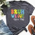 Bruh We Out Office Staff Happy Last Day Of School Groovy Bella Canvas T-shirt Heather Dark Grey