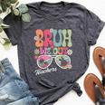 Bruh We Out Teachers 2024 End Of School Teacher Summer Break Bella Canvas T-shirt Heather Dark Grey