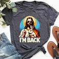 Bunny Christian Jesus Guess Who's Back Happy Easter Day Bella Canvas T-shirt Heather Dark Grey