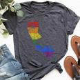 California Lgbtq Gay Lesbian Pride Rainbow Flag Bella Canvas T-shirt Heather Dark Grey