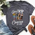 Cancun Girls Trip 2024 Birthday Squad Vacation Party Bella Canvas T-shirt Heather Dark Grey