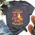 Cat For Book Lover Cats And Books Bella Canvas T-shirt Heather Dark Grey