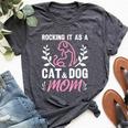 Cat And Dog Mom Fur Mama Mother's Day Bella Canvas T-shirt Heather Dark Grey