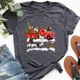 Chicken Riding Red Truck Merry Christmas Farmer X-Mas Ugly Bella Canvas T-shirt Heather Dark Grey