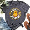 I Choose Violence Duck Cute Bella Canvas T-shirt Heather Dark Grey