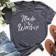 Christian For Musician For Made To Worship Bella Canvas T-shirt Heather Dark Grey