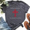 Christian There's Power In The Blood Of Jesus Bella Canvas T-shirt Heather Dark Grey