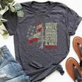 Christian White Straight Unwoke Unvaxxed Gun Owner Vintage Bella Canvas T-shirt Heather Dark Grey