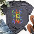 Cleveland Colorful Box City Pride Rainbow Cleveland Bella Canvas T-shirt Heather Dark Grey