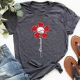 Cleveland Flower Baseball Souvenir I Love Cleveland Bella Canvas T-shirt Heather Dark Grey