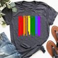 Cleveland Ohio Downtown Rainbow Skyline Lgbt Gay Pride Bella Canvas T-shirt Heather Dark Grey