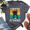 Coffee Because Murder Is Wrong Black Vintage Cat Bella Canvas T-shirt Heather Dark Grey