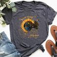 Cosmos Girl Total Solar Eclipse Watching April 8 2024 Bella Canvas T-shirt Heather Dark Grey