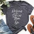 Cute Mother's Day Quote Rocking The Soccer Mom Life Bella Canvas T-shirt Heather Dark Grey