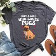 Cute Pug For Girls Dog Owner Puppy Pug Lover Bella Canvas T-shirt Heather Dark Grey