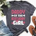 Daddy Of The Birthday Girl Dog Paw Birthday Party Bella Canvas T-shirt Heather Dark Grey